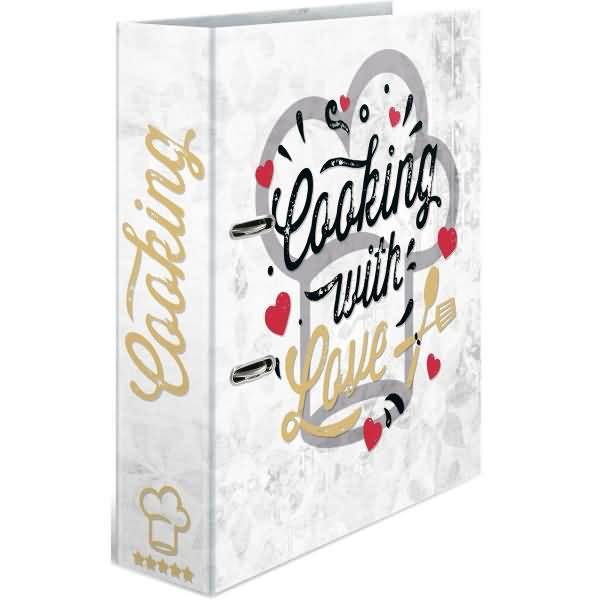 Boxed Rezeptordner mit der Aufschrift „Cooking with Love