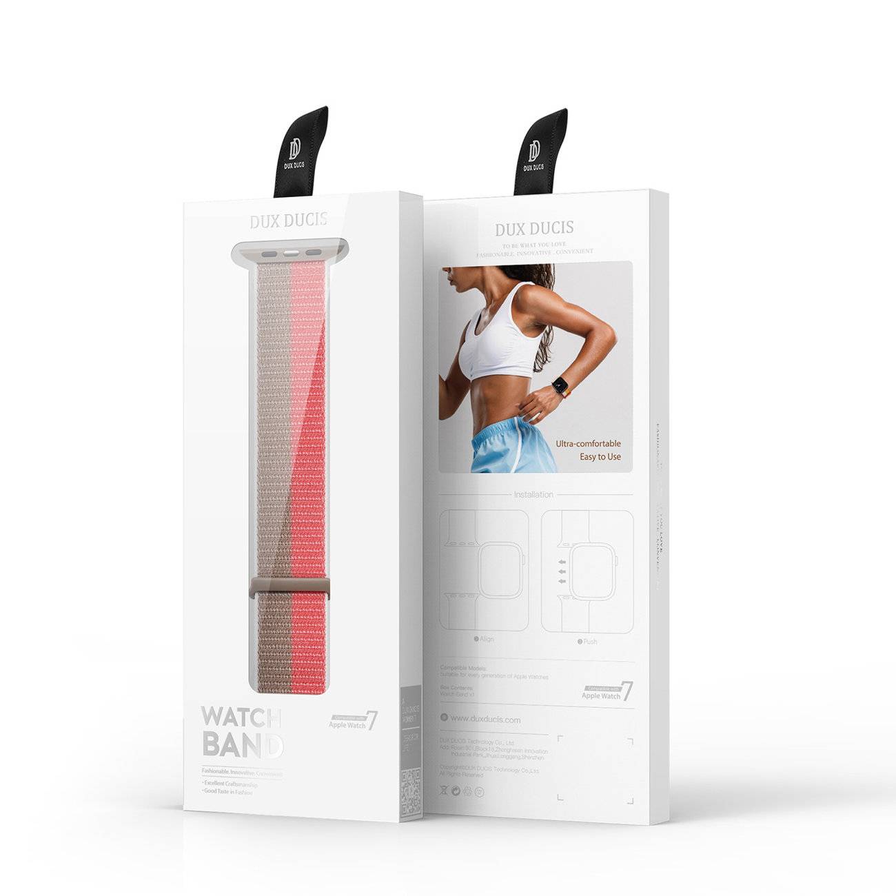 Dux Ducis Uhrenarmband Watch 7 / SE (45/44 / 42mm) Armband Armreif Sport Version Rosa