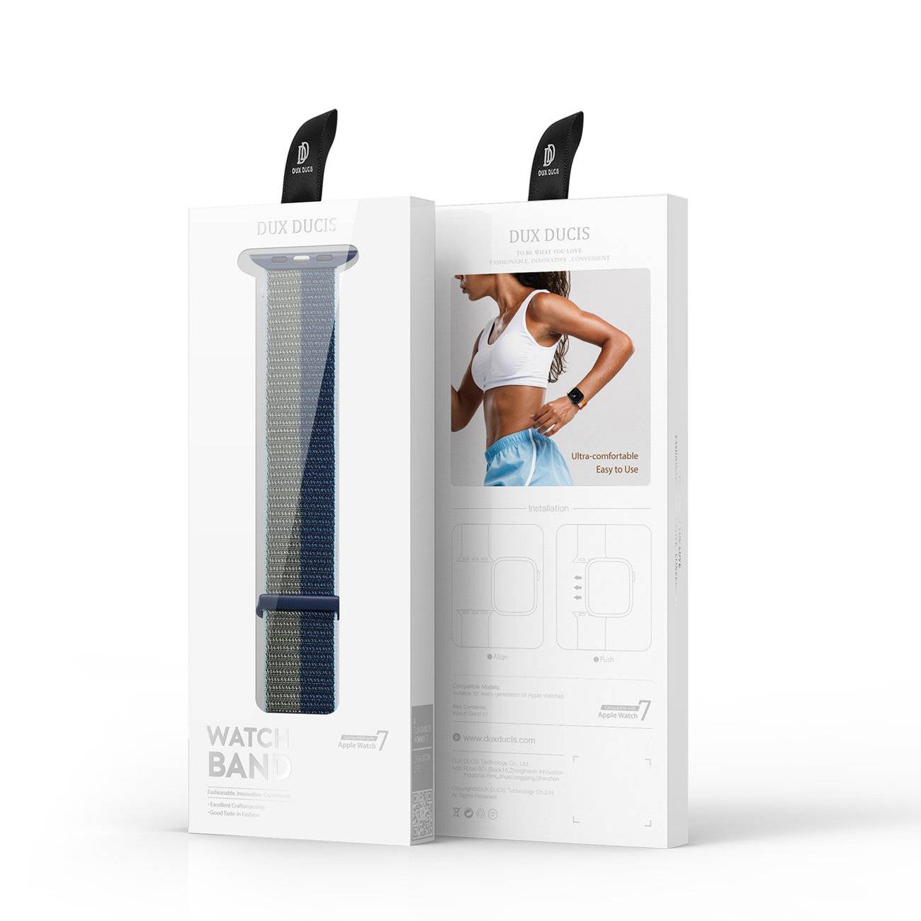 Dux Ducis Uhrenarmband Watch 7 / SE (45/44 / 42mm) Armband Armreif Sport Version Blau