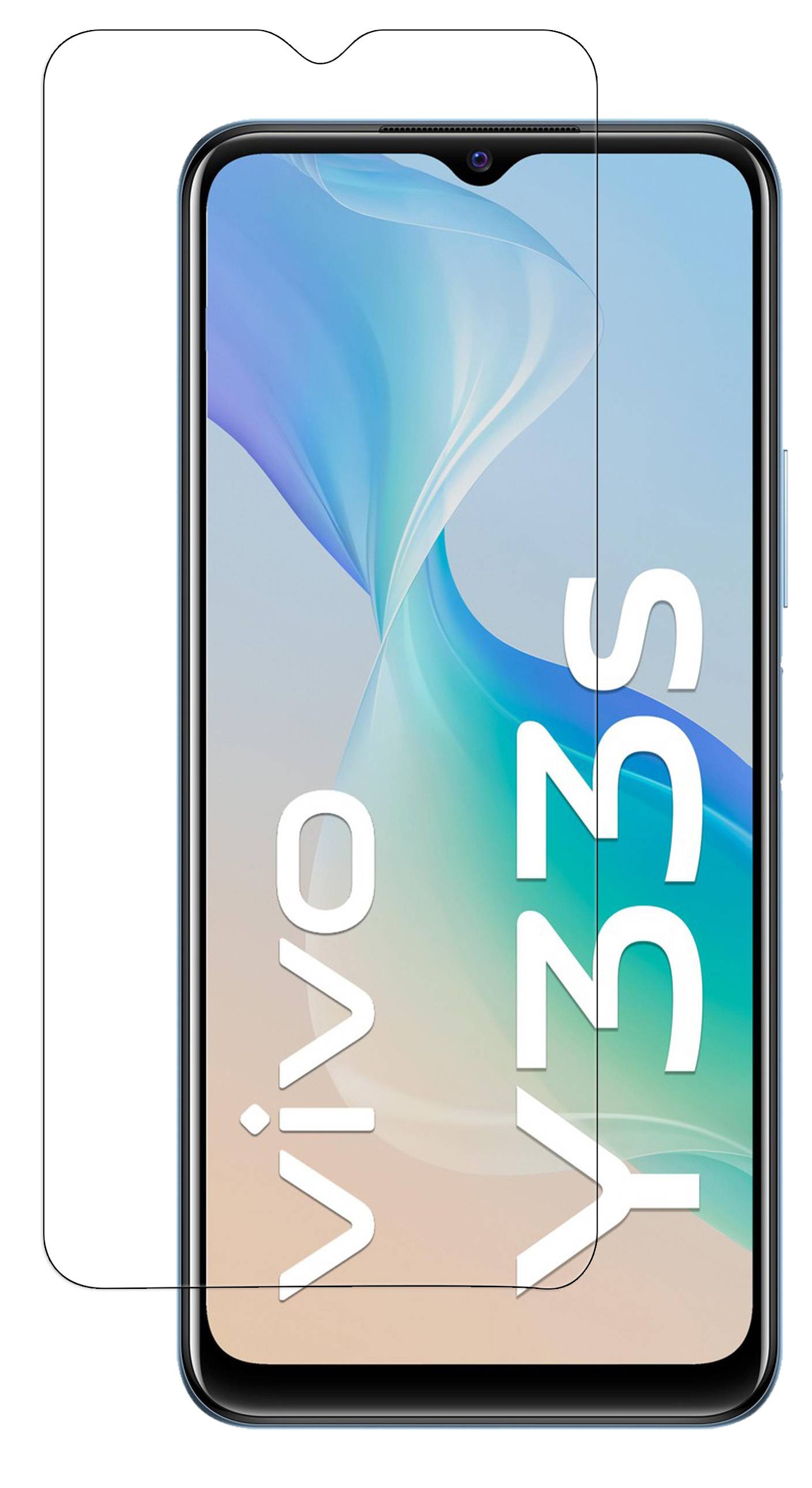 3X Schutzglas 9H kompatibel mit Vivo Y33s Displayschutzfolie Schutzfolie Passgenau Glas