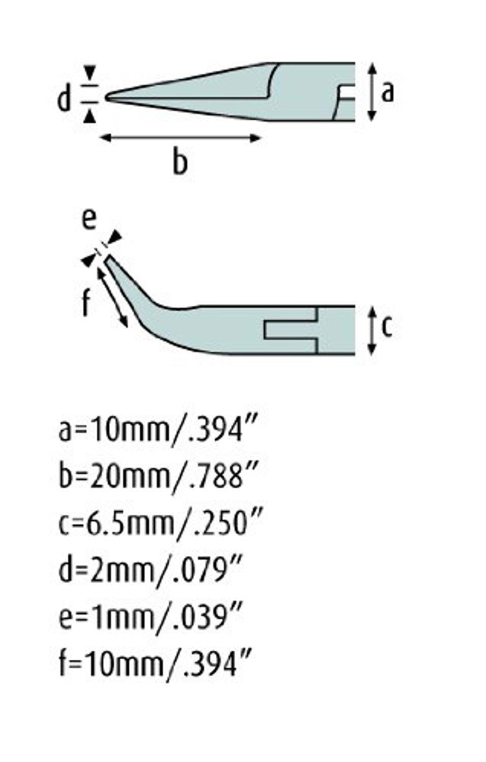 Spitzzange 120mm gebogen mit Verzahnung rostfrei