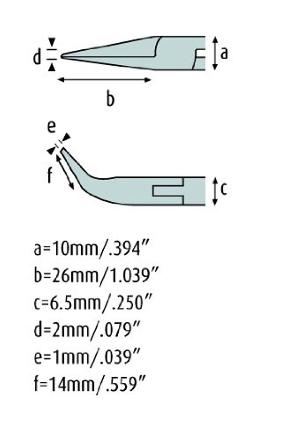 Spitzzange 140mm gebogen mit Verzahnung