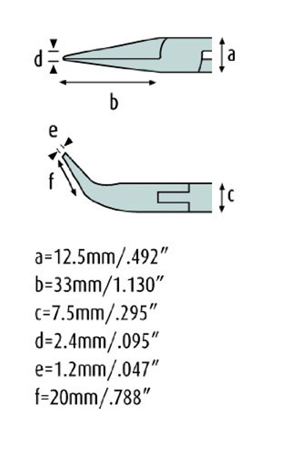 Spitzzange 145mm gebogen mit Verzahnung rostfrei