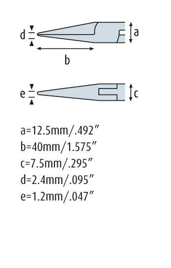 Spitzzange 145mm gerade mit Verzahnung rostfrei
