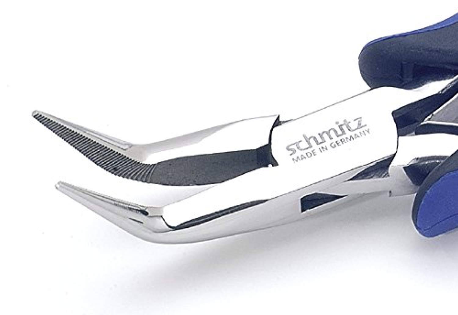 Spitzzange 155mm gebogen mit Verzahnung