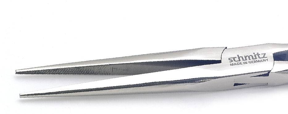 Spitzzange 200mm gerade ohne Verzahnung mit Feder