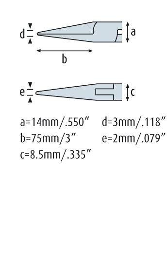 Spitzzange 200mm gerade ohne Verzahnung mit Feder