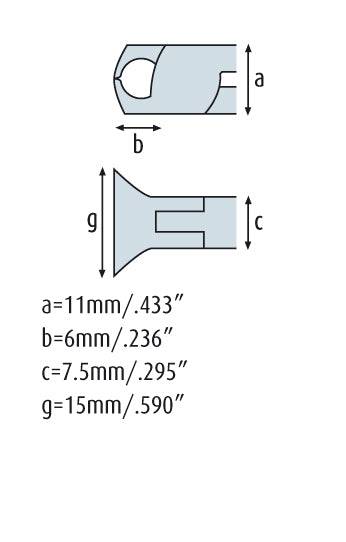 Vornschneider 125mm breiter Kop feine Wate