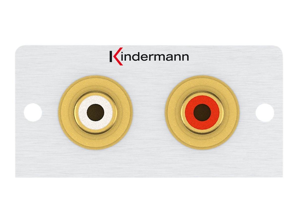 Kindermann Konnect 50 alu - Modulares Faceplate-Snap-In - RCA X 2