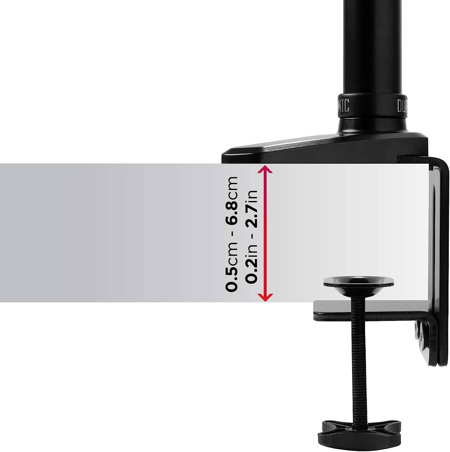 Duronic DM551X1 Monitorhalterung für 27" - 7,8kg Kapazität - Verstellbar in Höhe, Neigung und Drehung - VESA 75/100