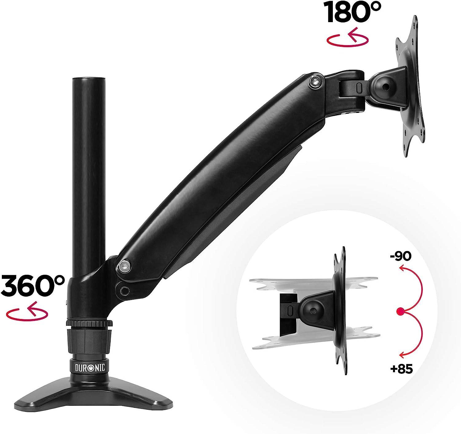 Duronic DM551X1 Monitorhalterung für 27" - 7,8kg Kapazität - Verstellbar in Höhe, Neigung und Drehung - VESA 75/100