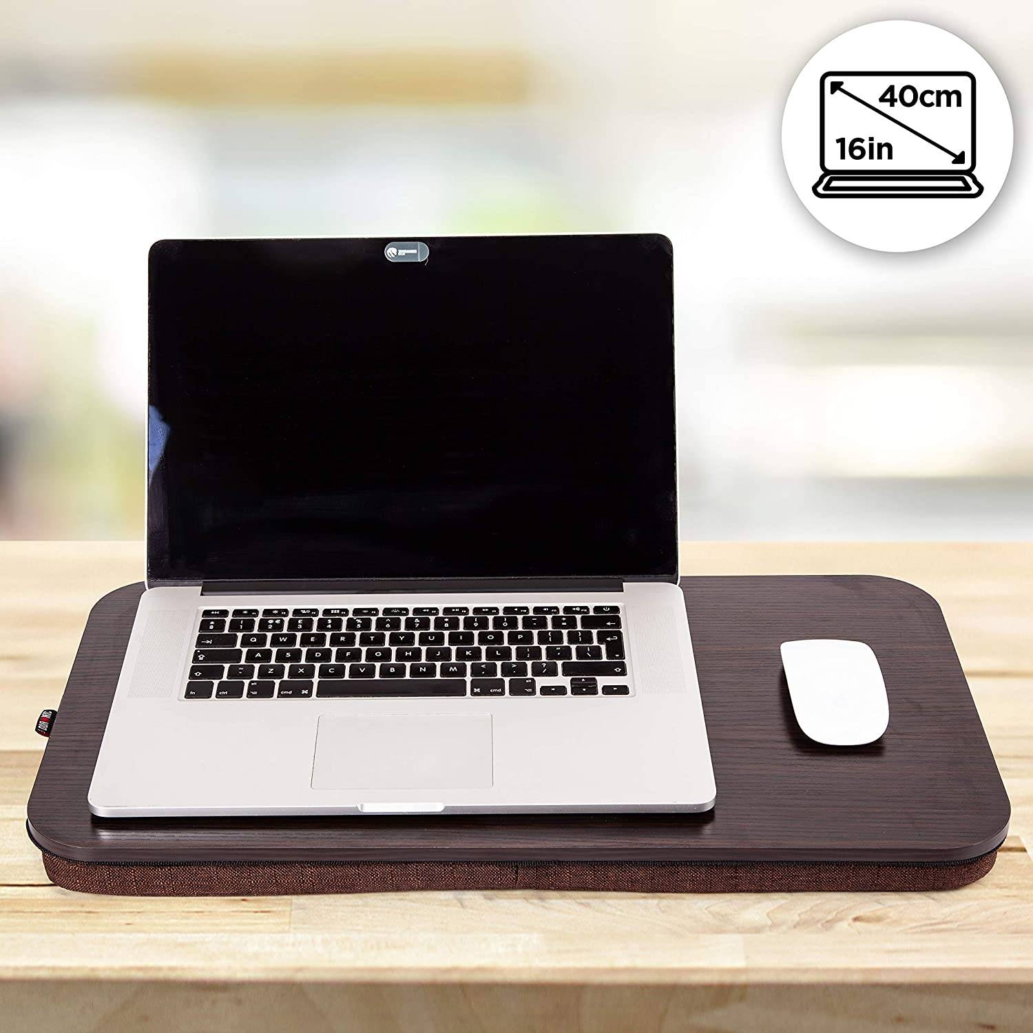 Duronic DML412 Laptopständer | Ergonomischer Laptop Tisch mit Kissen | Laptop Halterung mit Schaumstoffkissenstütze