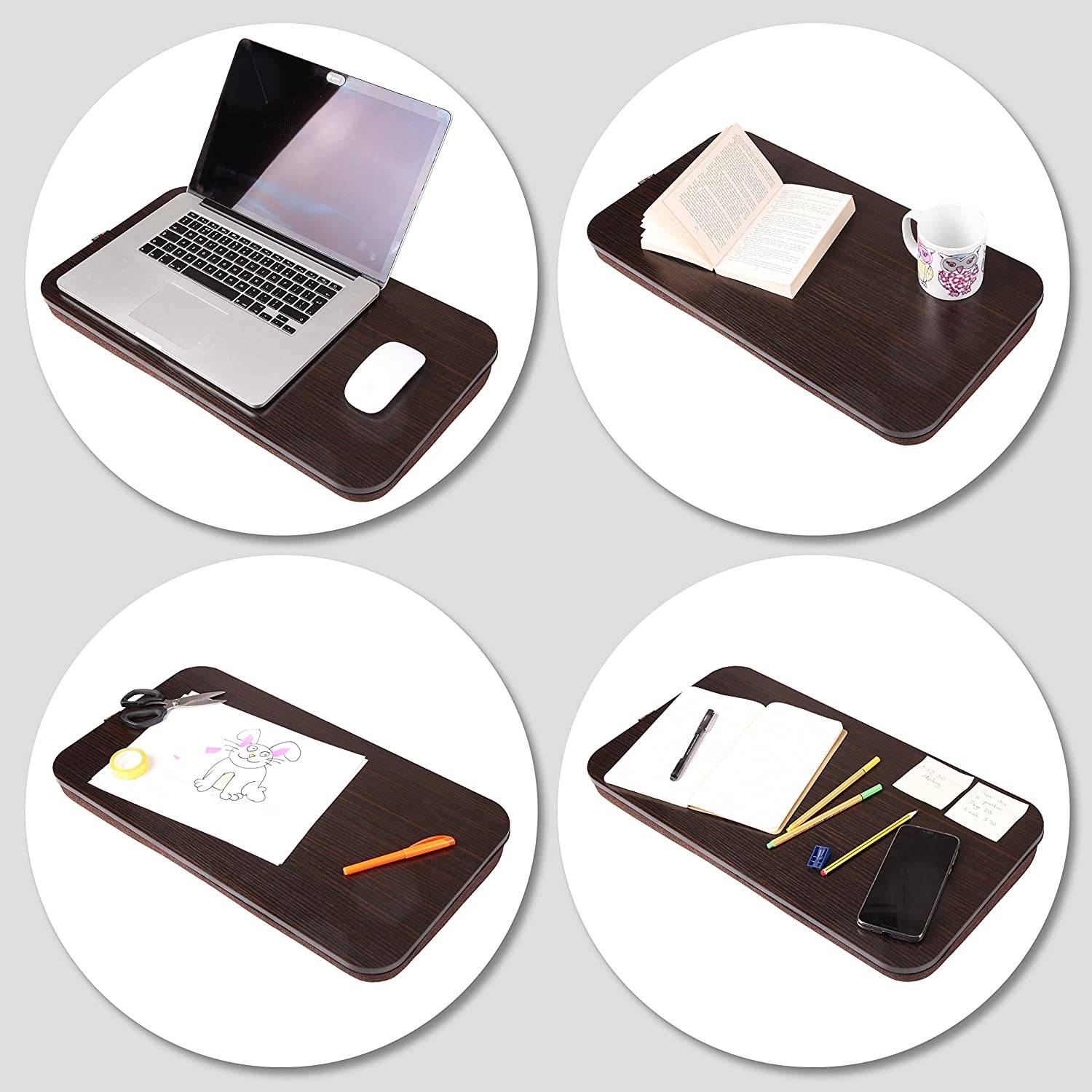 Duronic DML412 Laptopständer | Ergonomischer Laptop Tisch mit Kissen | Laptop Halterung mit Schaumstoffkissenstütze