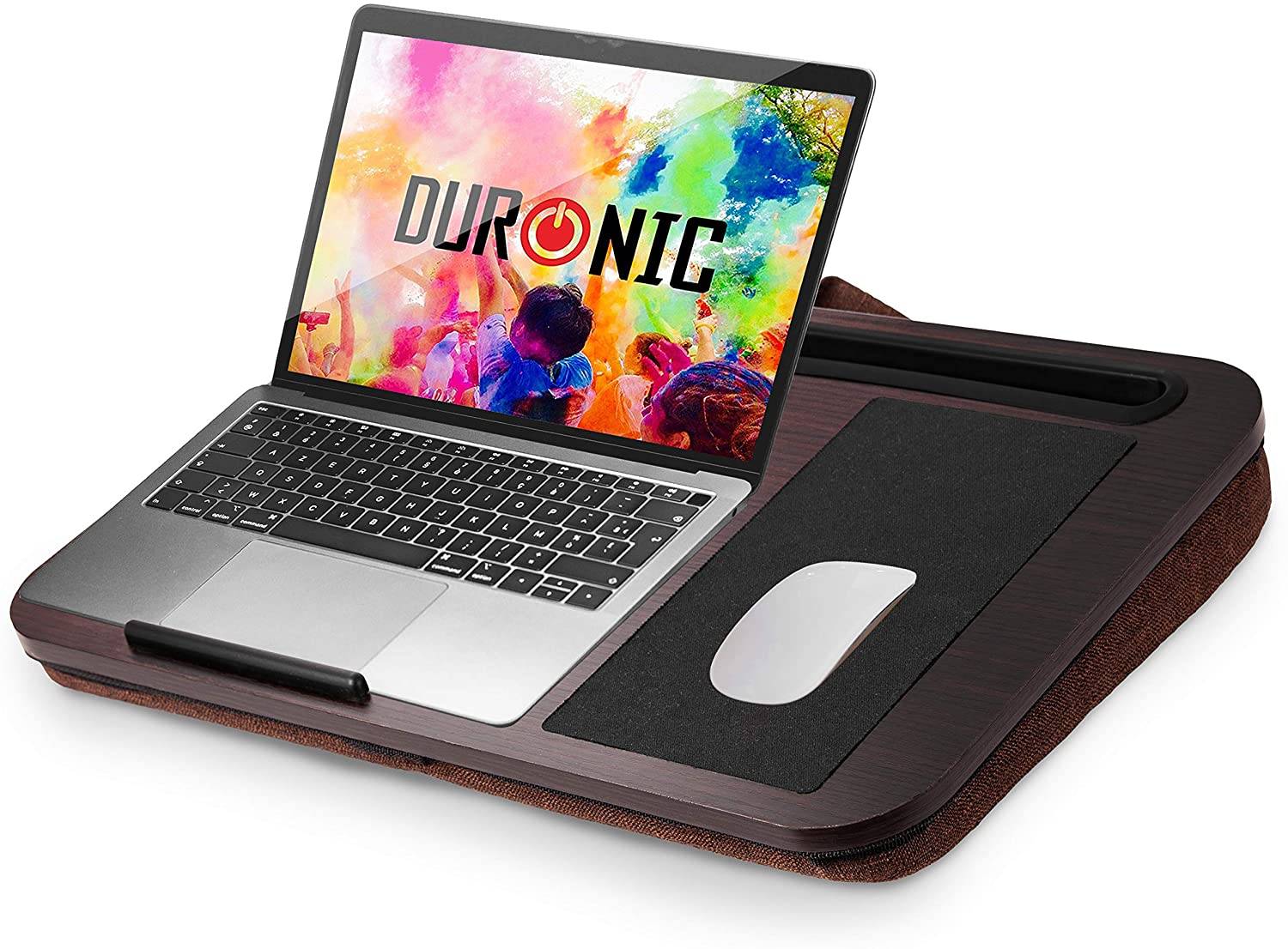 Duronic DML422 Laptopständer | Ergonomischer Laptop Tisch mit Kissen | Laptop Halterung mit Schaumstoffkissenstütze