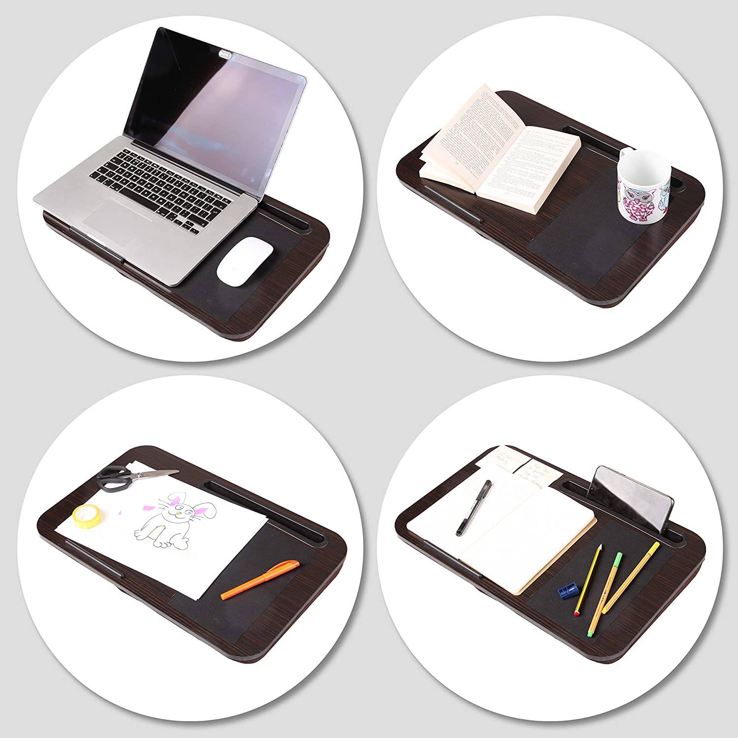 Duronic DML422 Laptopständer | Ergonomischer Laptop Tisch mit Kissen | Laptop Halterung mit Schaumstoffkissenstütze