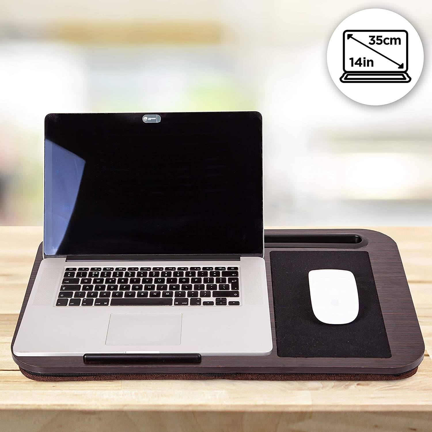 Duronic DML422 Laptopständer | Ergonomischer Laptop Tisch mit Kissen | Laptop Halterung mit Schaumstoffkissenstütze