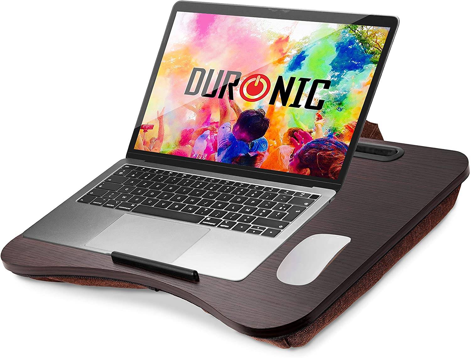 Duronic DML432 Laptopständer | Ergonomischer Laptop Tisch mit Kissen | Laptop Halterung mit Schaumstoffkissenstütze