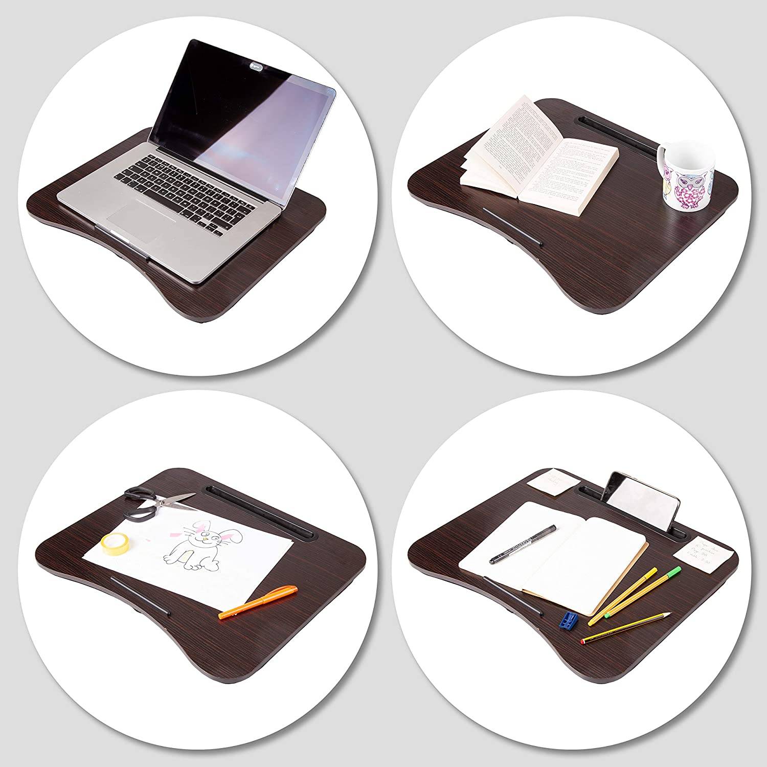 Duronic DML432 Laptopständer | Ergonomischer Laptop Tisch mit Kissen | Laptop Halterung mit Schaumstoffkissenstütze