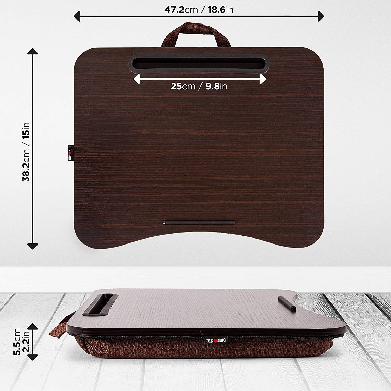 Duronic DML432 Laptopständer | Ergonomischer Laptop Tisch mit Kissen | Laptop Halterung mit Schaumstoffkissenstütze