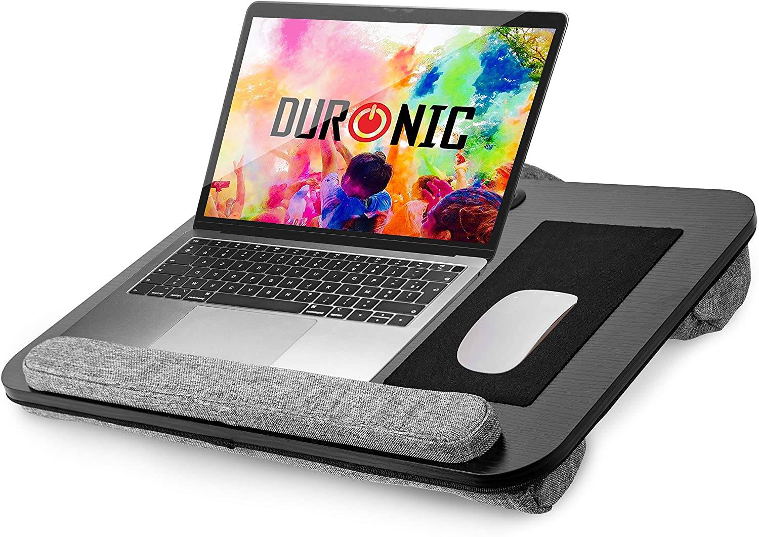 Duronic DML433 Laptopständer | Ergonomischer Laptop Tisch mit Kissen | Laptop Halterung mit Schaumstoffkissenstütze