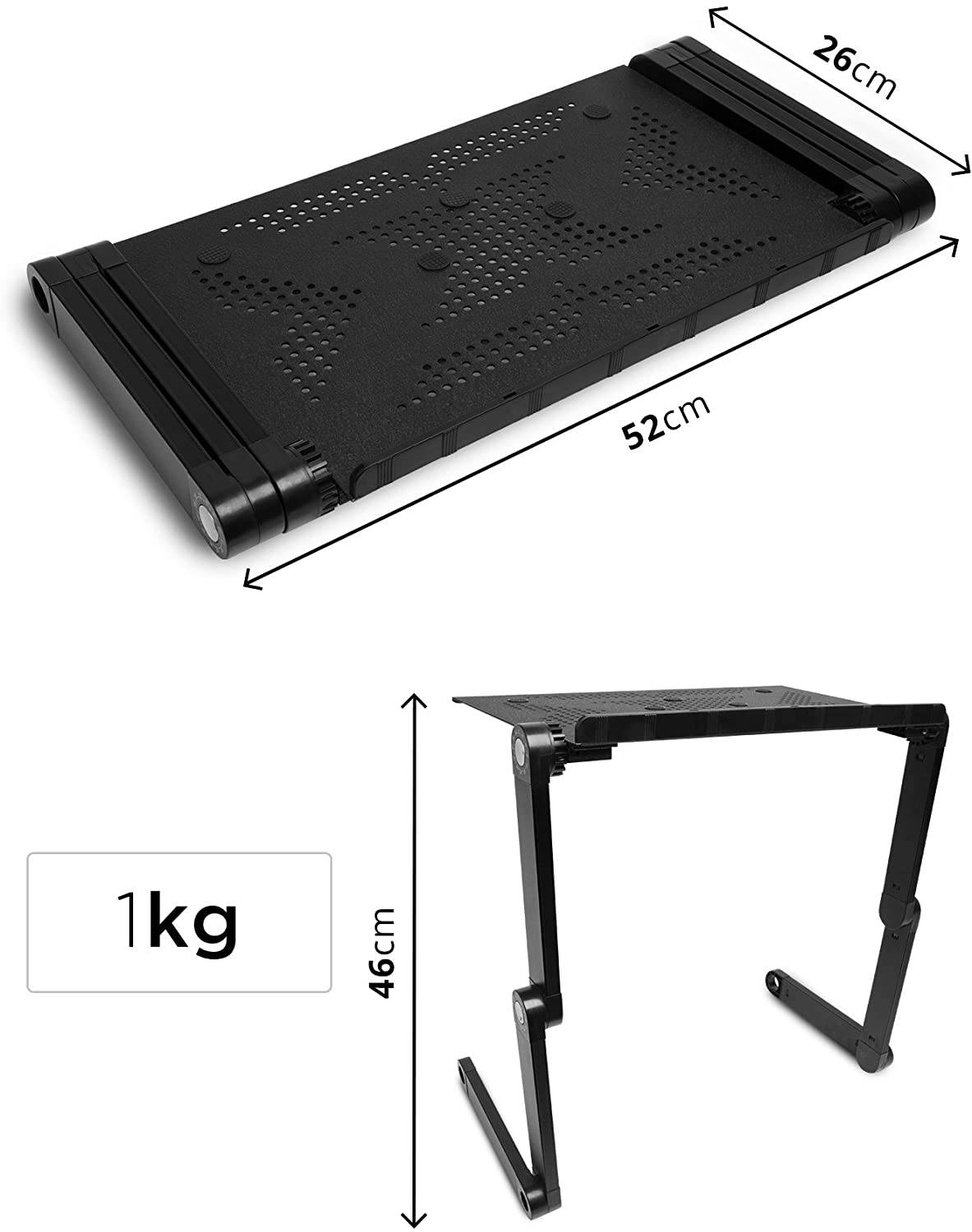Duronic DML121 Laptopständer - Klappbarer Laptoptisch 39 x 27cm - Laptophalter für die Couch - Schreibtischaufsatz