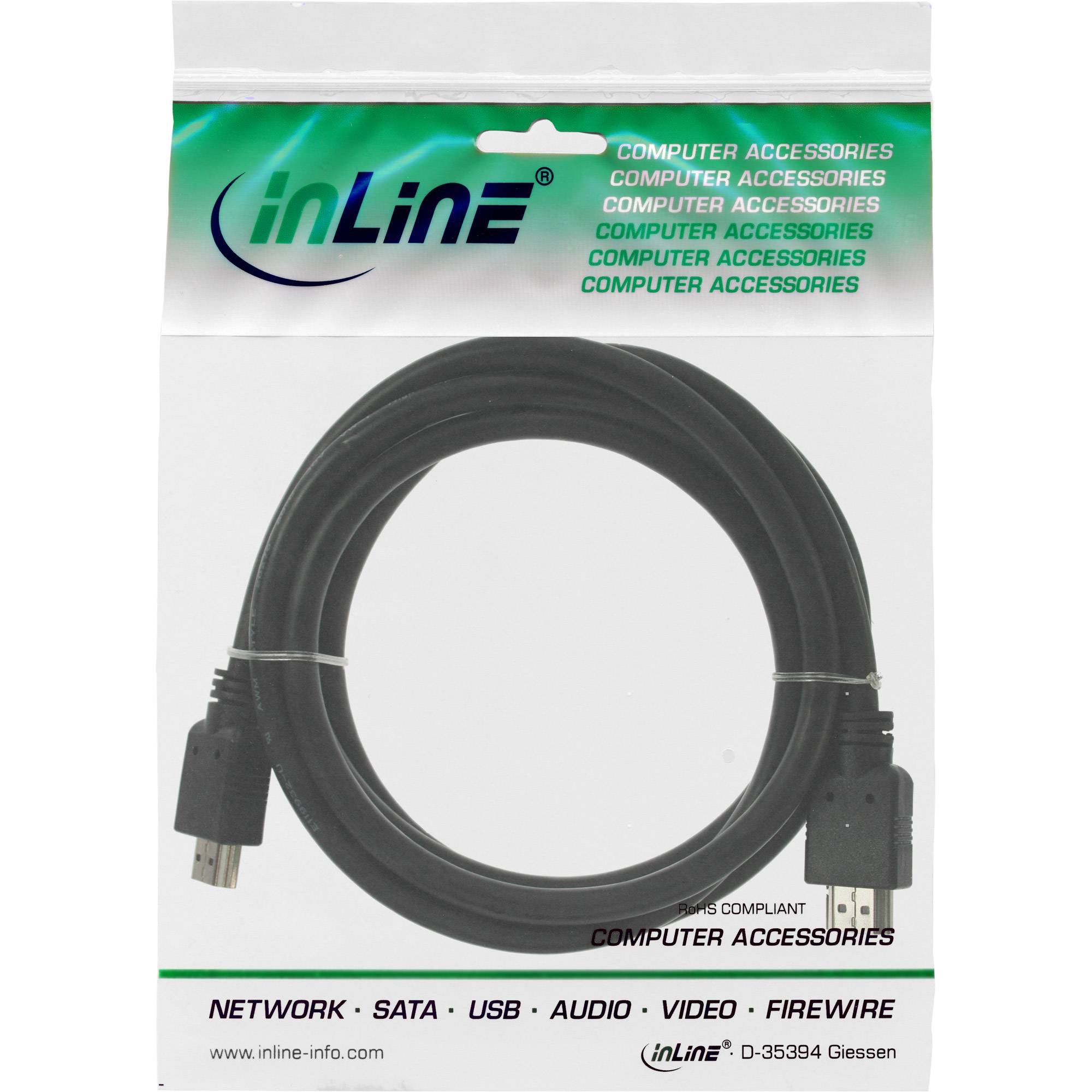 INLINE - HDMI Kabel - HDMI-High Speed - Stecker / Stecker - schwarz - 10m