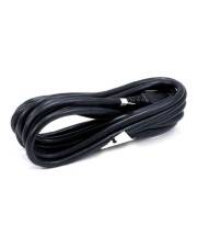 Aufgerolltes schwarzes Kabel auf weißem Hintergrund.