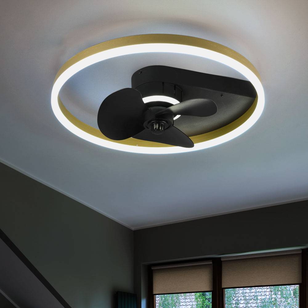 Deckenventilator mit Beleuchtung und Fernbedienung leise Schlafzimmer LED Deckenlampe dimmbar, Lichtfarben verstellbar Timer, Nachtlicht 3 Stufen