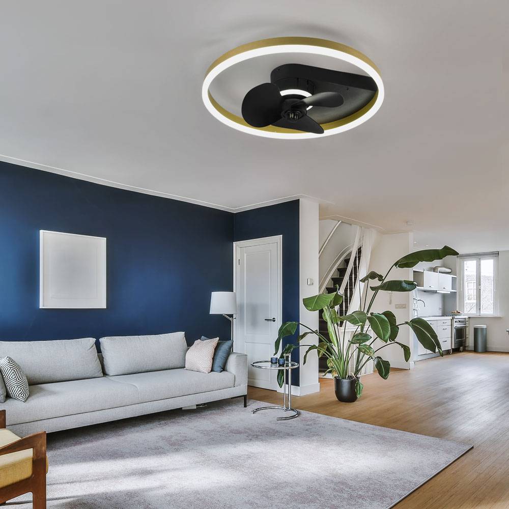 Deckenventilator mit Beleuchtung und Fernbedienung leise Schlafzimmer LED Deckenlampe dimmbar, Lichtfarben verstellbar Timer, Nachtlicht 3 Stufen