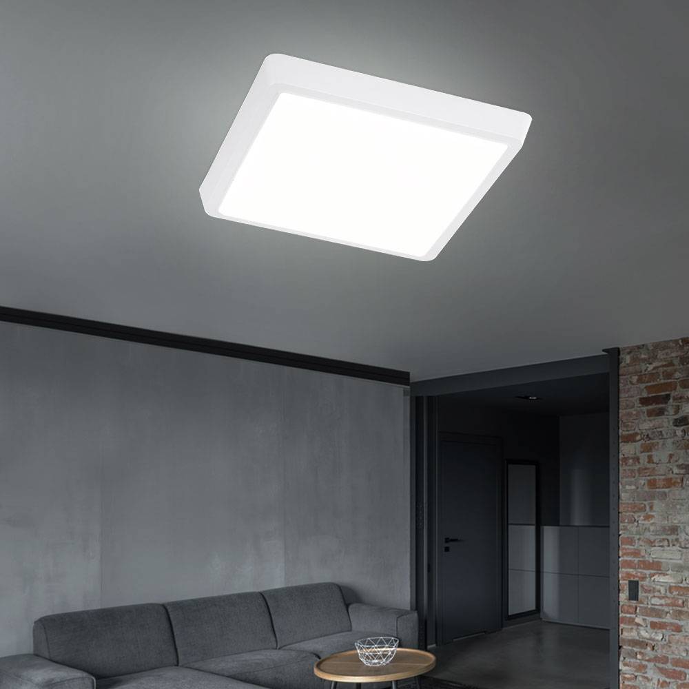 Deckenleuchte Deckenlampe Flurleuchte weiß LED Küchenleuchte quadratisch, Metall Acryl, 15W 1100lm 3000K, LxBxH 31x31x4,5 cm