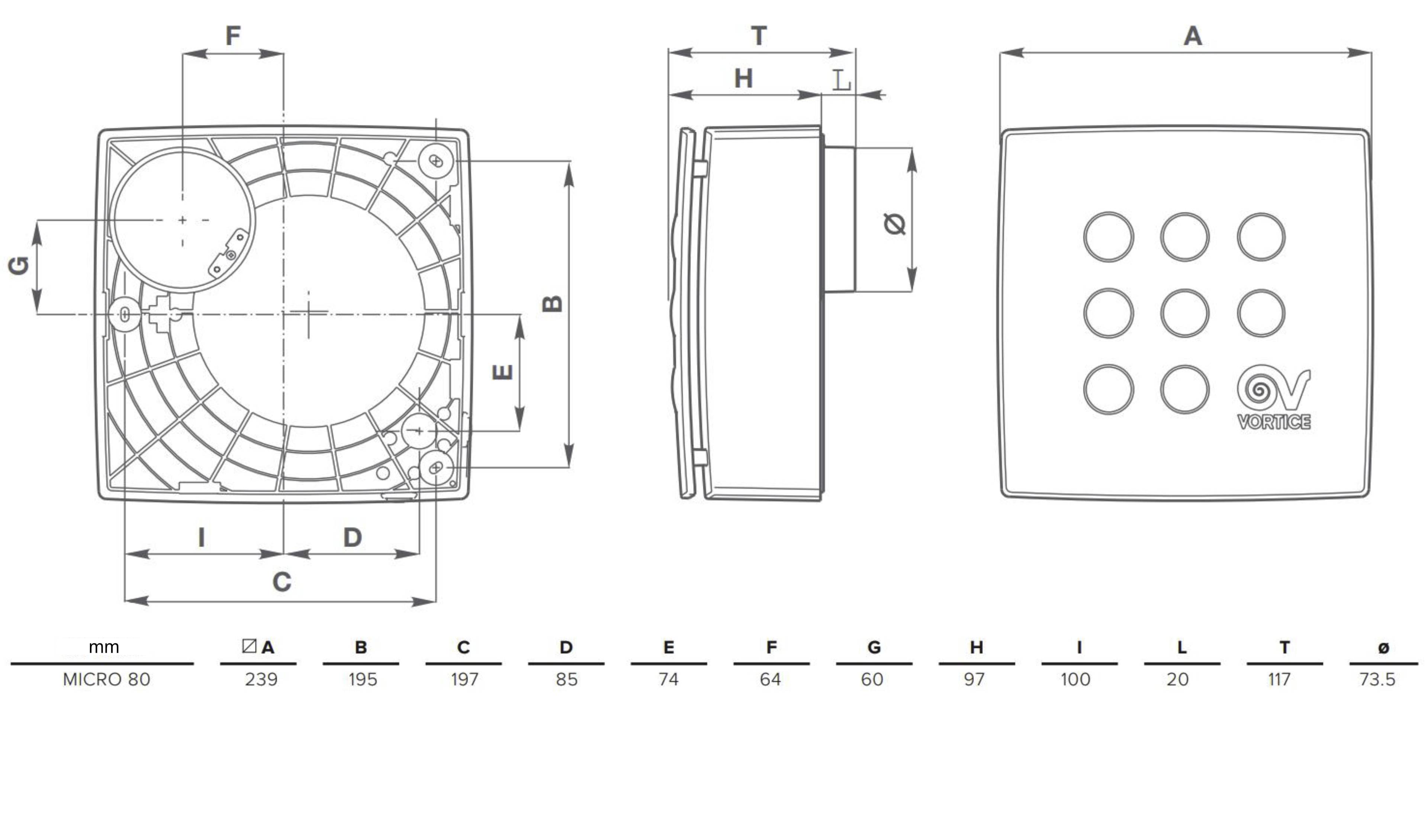 Schachtventilator Quadro Micro 80 T AP - 11648