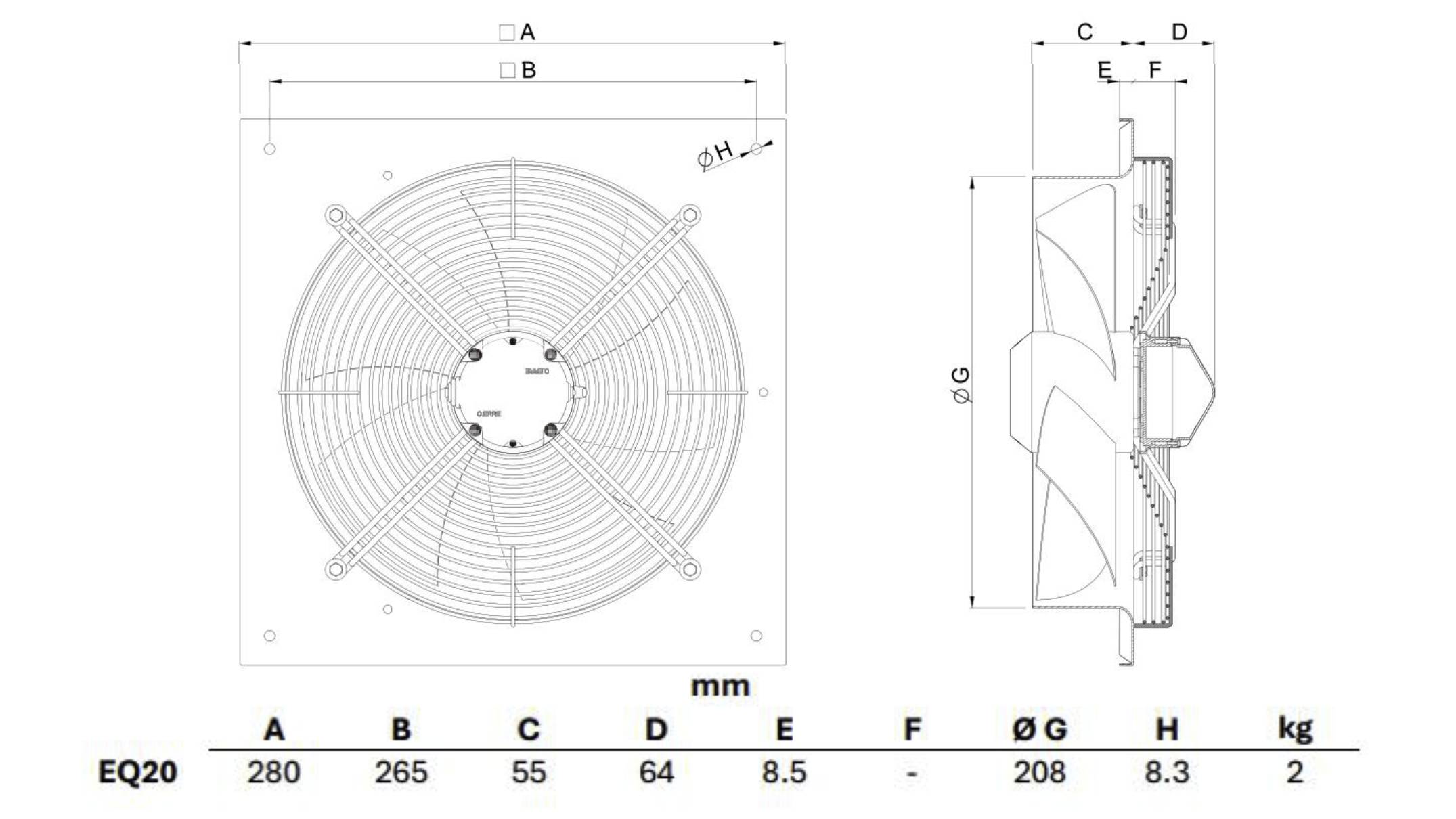 Axial Wandventilator EQ 20/4 M IP44 - 924608