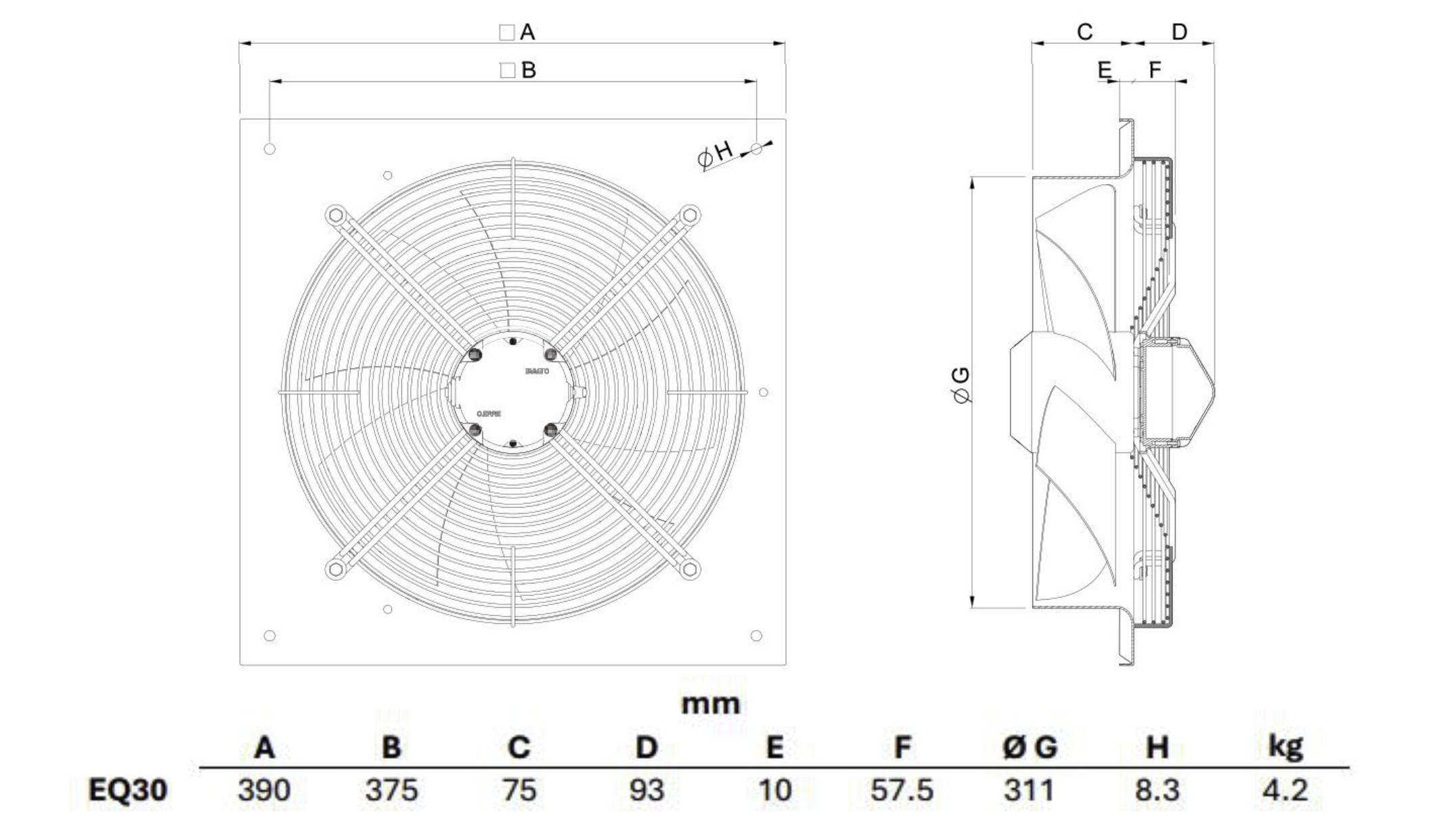 Axial Wandventilator EQ 30/4 M IP44 - 924624