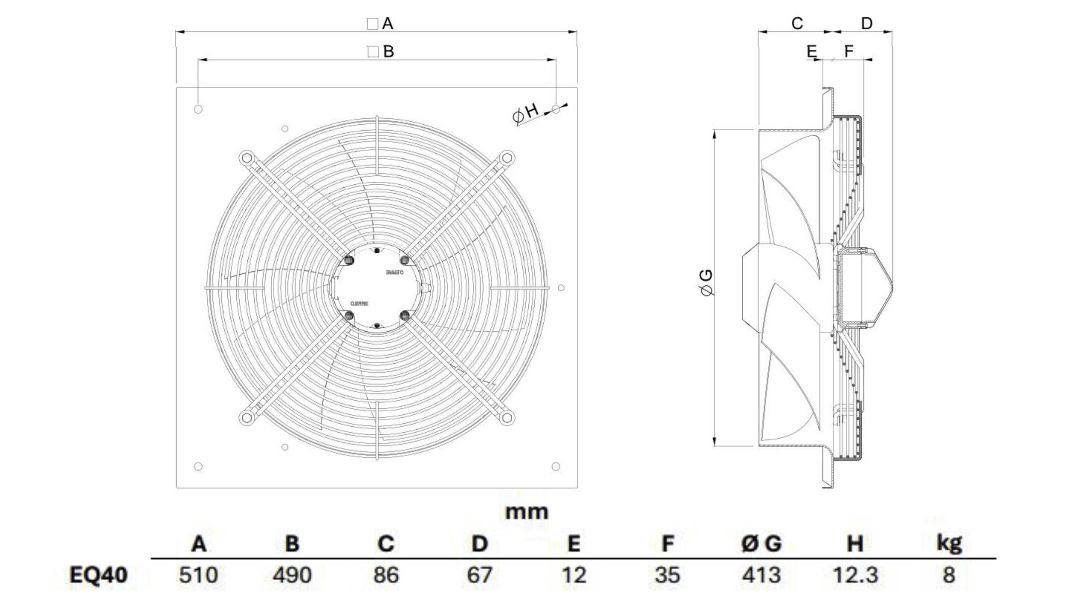 Axial Wandventilator EQ 40/4 M IP44 - 924657