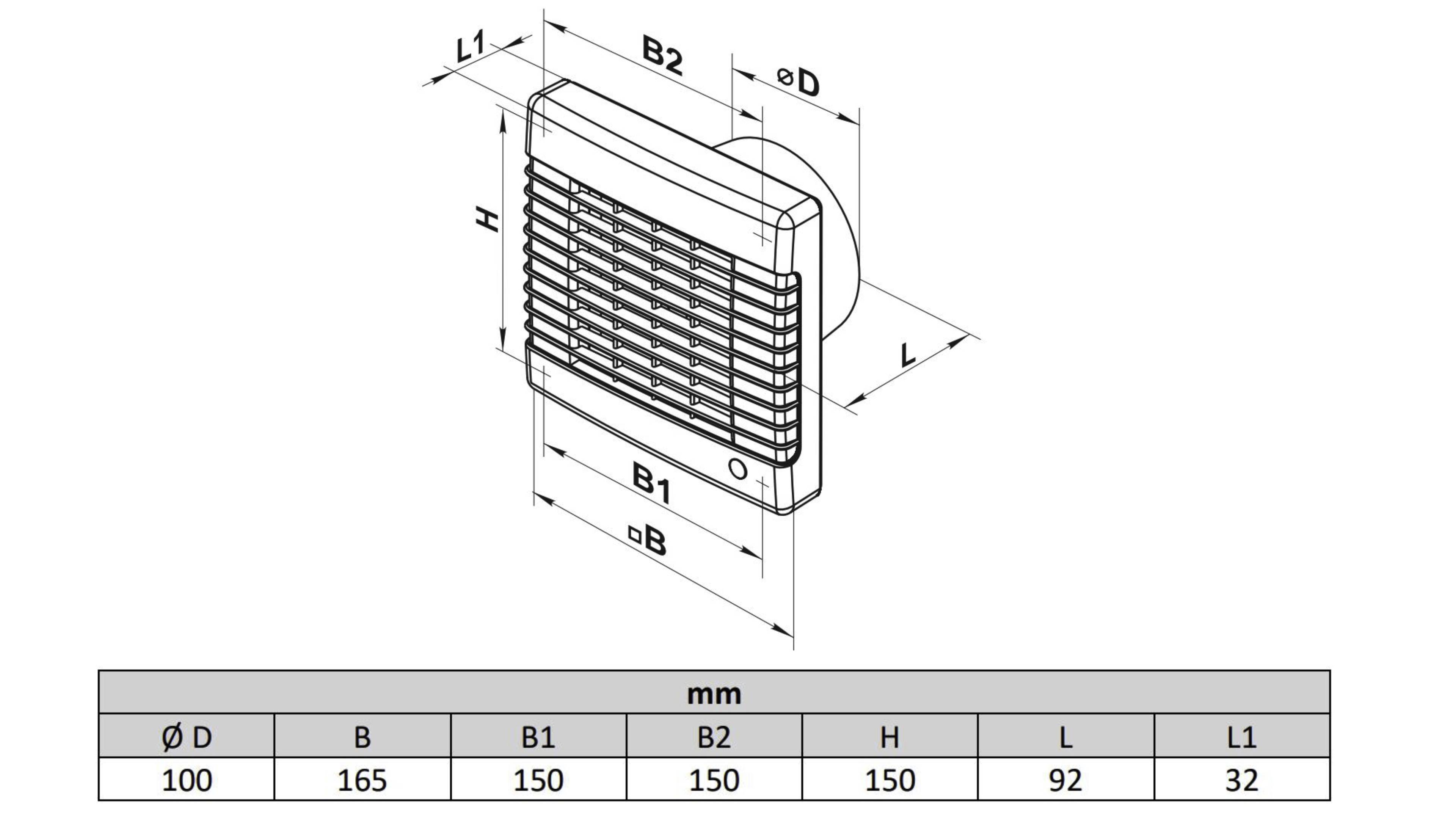 Kleinraumventilator MA 100 VTH - 100 MAVTH
