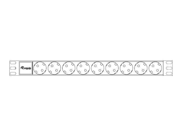 Equip Stromverteilungseinheit (Rack - einbaufähig) - Wechselstrom 250 V - 3.5 kW - Ausgangsanschlüsse: 9 - 1U - 48.3 cm (19")