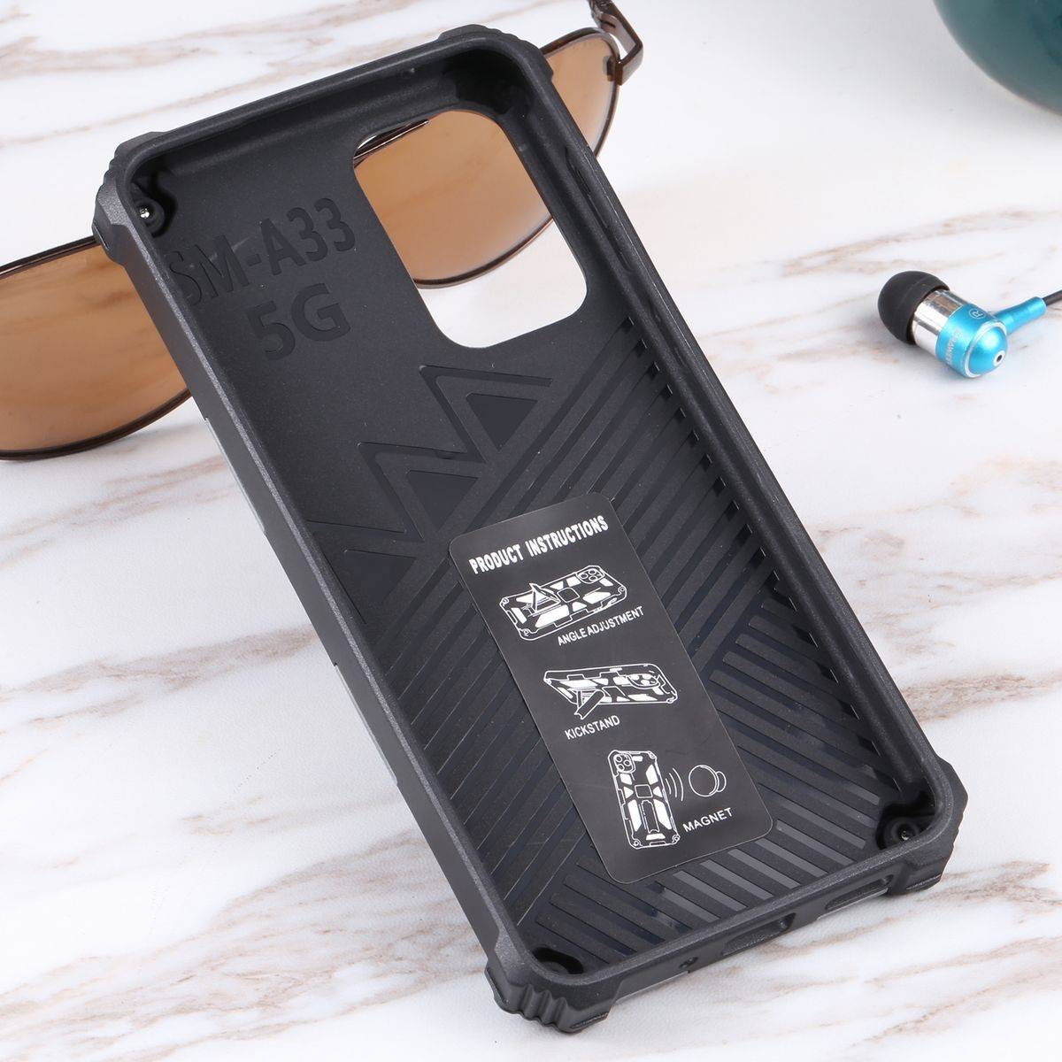 Für Samsung Galaxy A33 5G Camouflage Shockproof Armor TPU Schutz Tasche Hülle Cover Hell Blau
