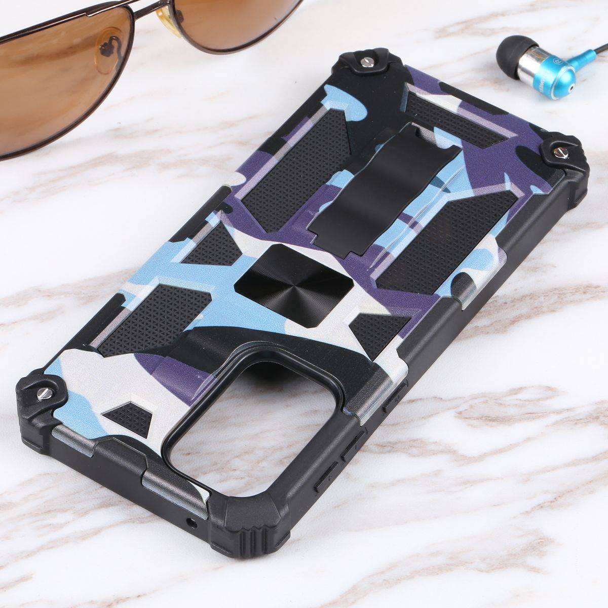 Für Samsung Galaxy A33 5G Camouflage Shockproof Armor TPU Schutz Tasche Hülle Cover Hell Blau