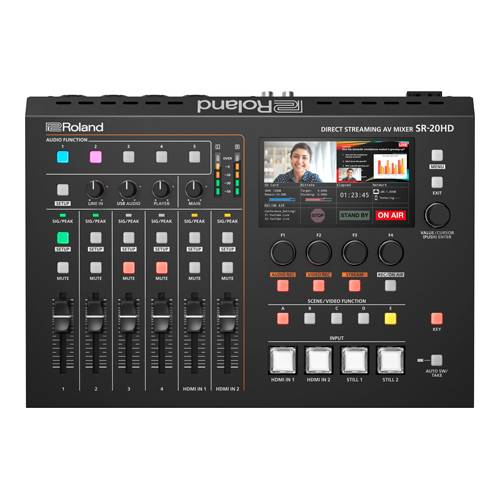 ROLAND SR-20HD - 2-Kanal Direkt-Streaming HD AV-Mixer (1.080/60p | LCD-Display | Streaming-Encoder | Audio-Mixer | SRT