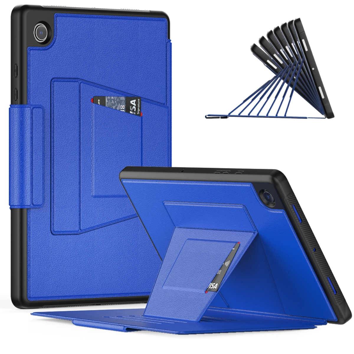 Für Samsung Galaxy Tab A8 Kunstleder Smart Cover Tablet Tasche Etuis Hülle Case Schutz Blau