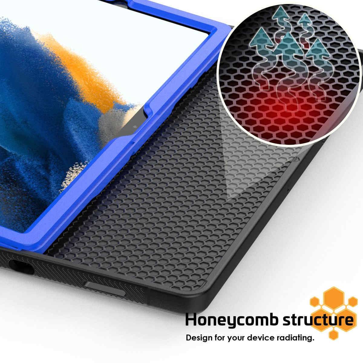 Für Samsung Galaxy Tab A8 Kunstleder Smart Cover Tablet Tasche Etuis Hülle Case Schutz Blau