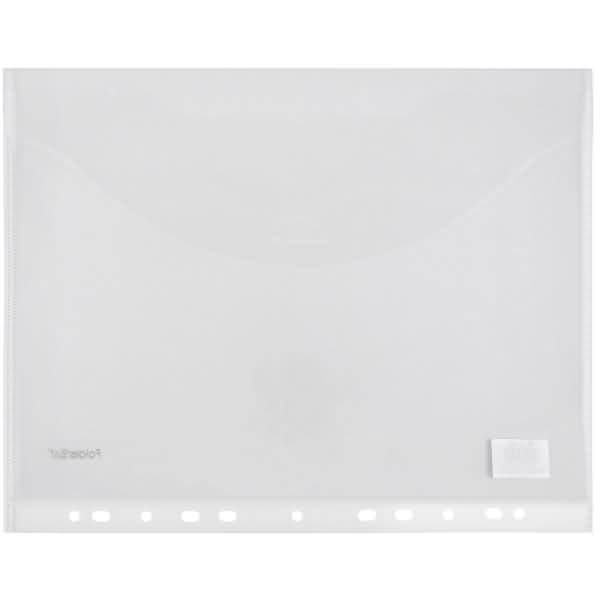 Sichttasche light mit Abheftrand A4 quer Steckverschluss transparent