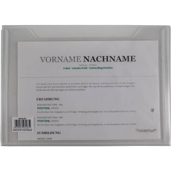 Doppel-Sichttasche A5 2 Fächer Klappe transparent klar