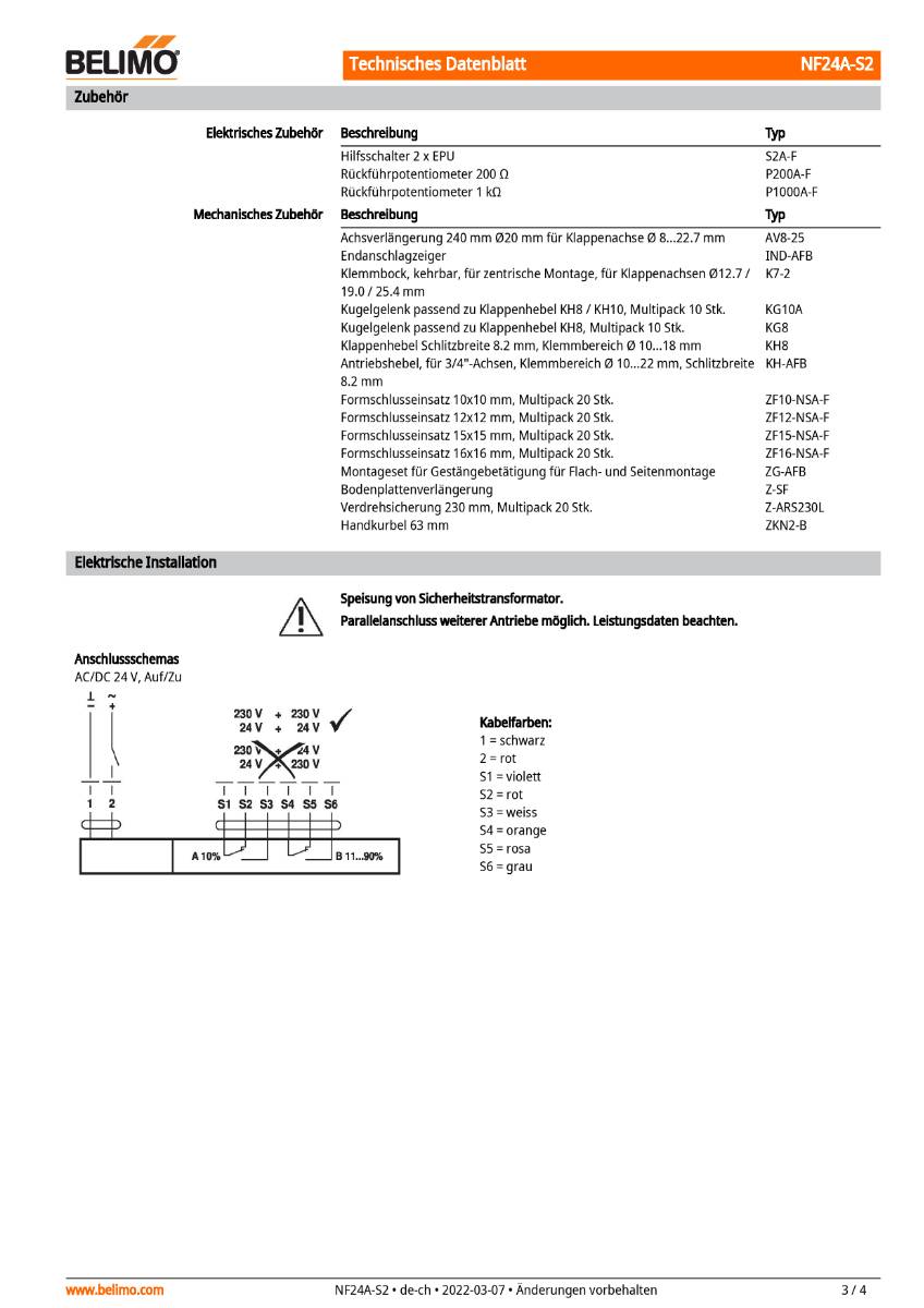Belimo Klappenstellantrieb | NF24A-S2