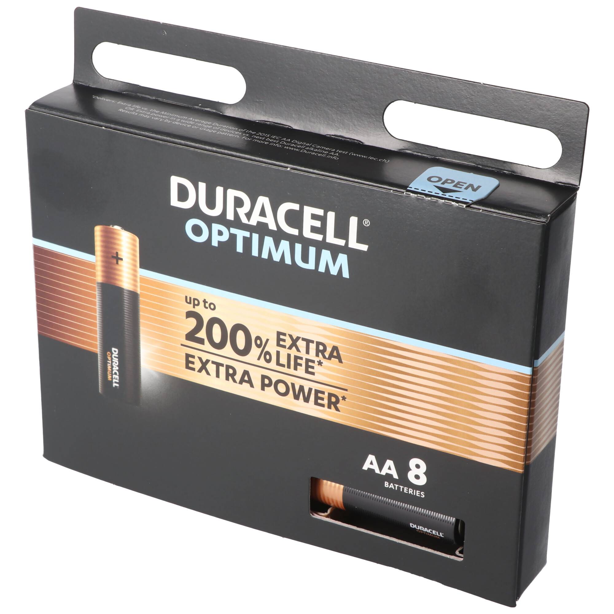 Duracell Optimum AA Mignon Alkaline-Batterien, 1.5V LR6 MX1500, 8er-Pack LR06 5000394137684