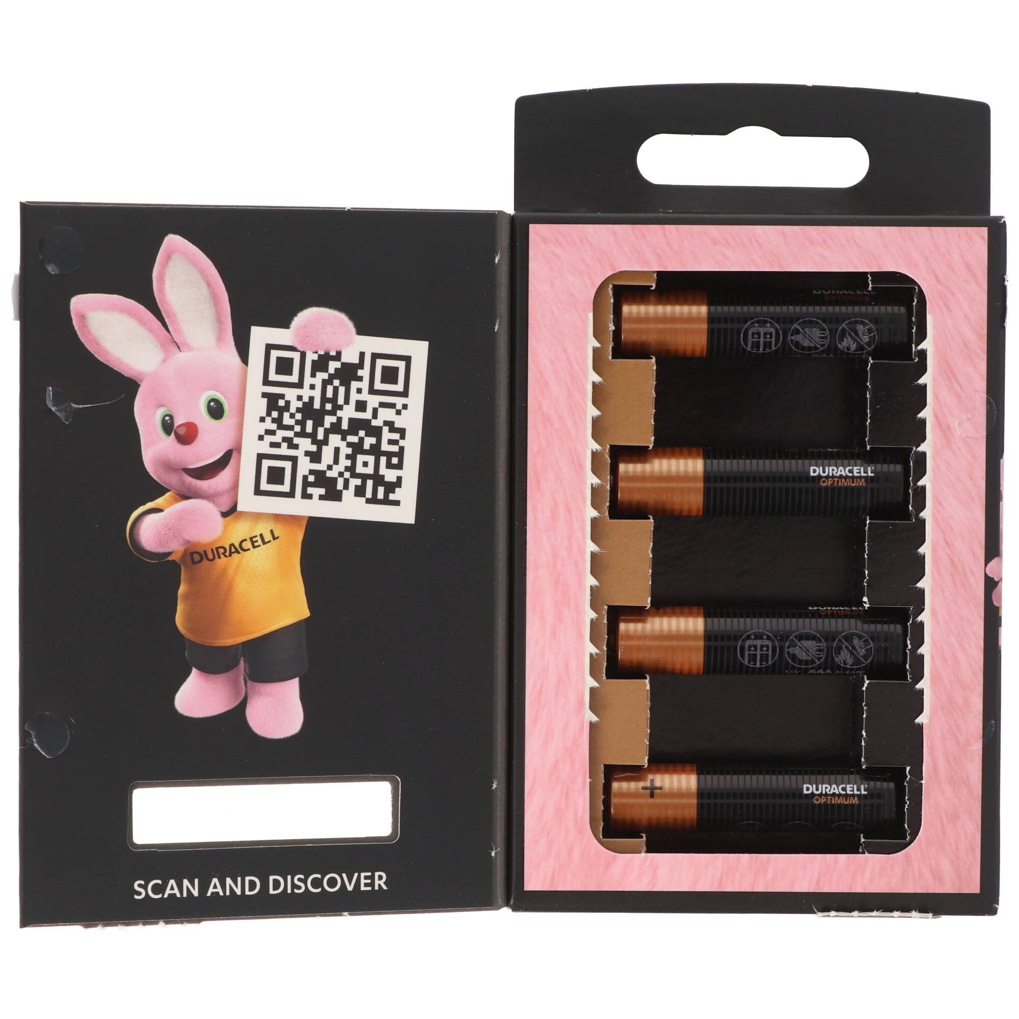 Duracell Optimum AAA Mignon Alkaline-Batterien, 1.5V LR03 MX2400, 4er-Pack