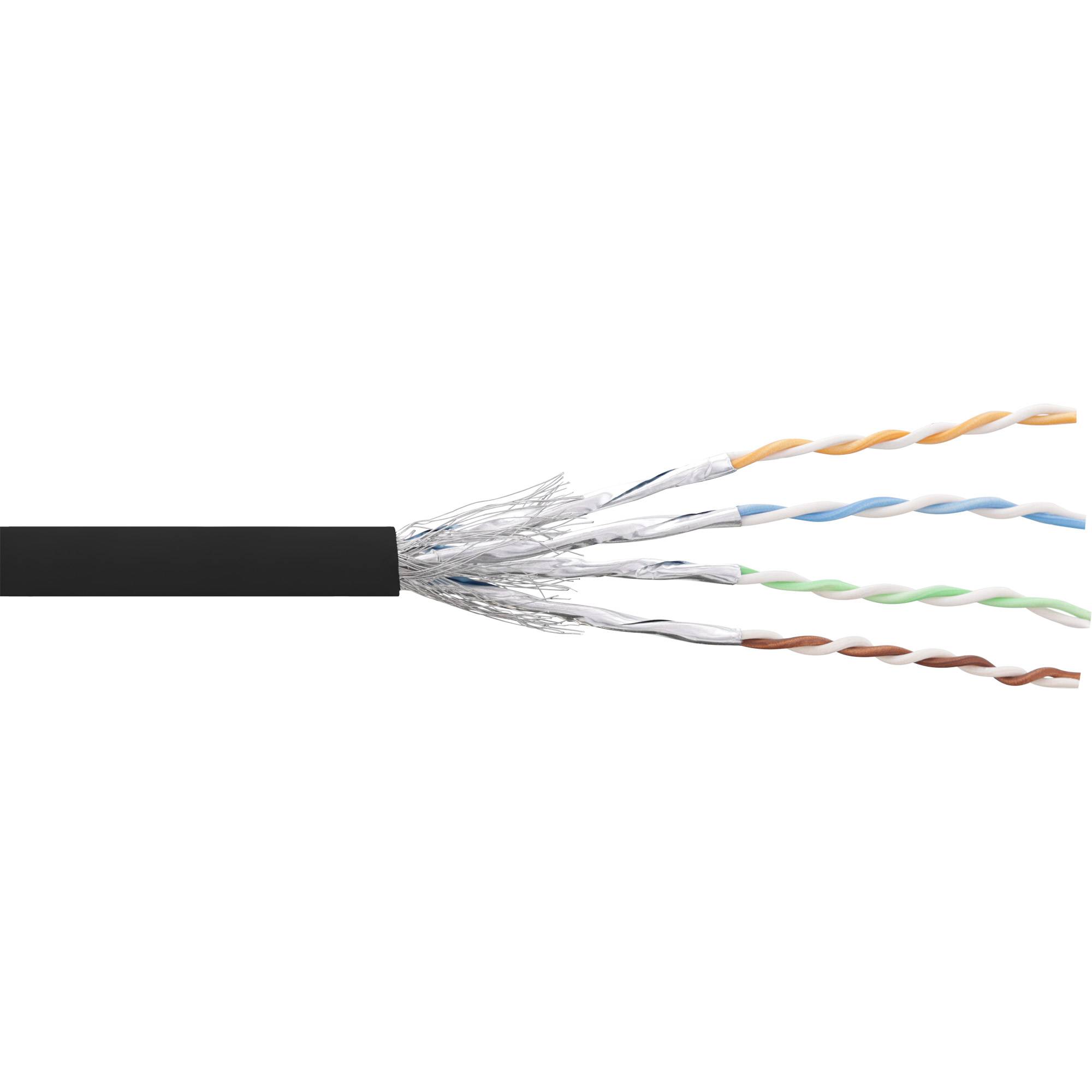 INLINE - Patchkabel Cat.6 S/FTP (PiMf) - schwarz - AWG27 - PVC - CU - 100m