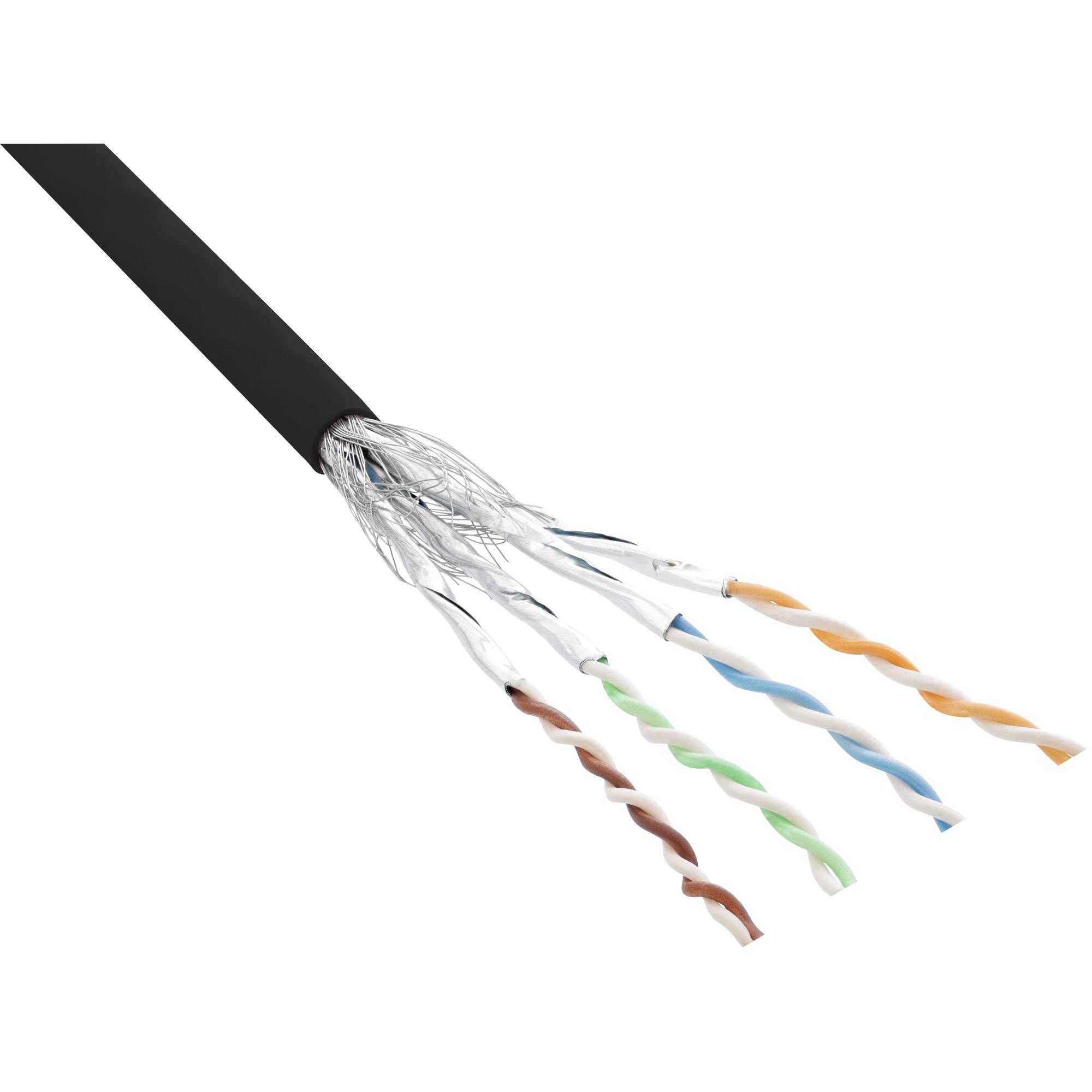 INLINE - Patchkabel Cat.6 S/FTP (PiMf) - schwarz - AWG27 - PVC - CU - 100m