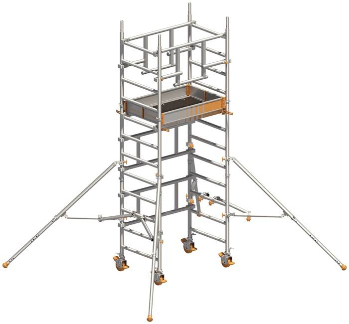 Fahrgerüst SoloTower Arbeits-B750xL1130mm Alu.Gerüsthöhe 3370mm 2 kN/m² LAYHER