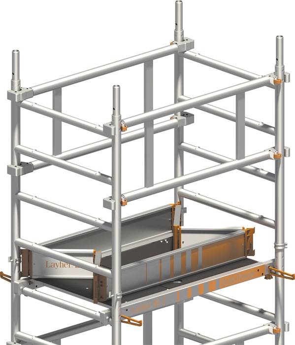 Fahrgerüst SoloTower Arbeits-B750xL1130mm Alu.Gerüsthöhe 4370mm 2 kN/m² LAYHER
